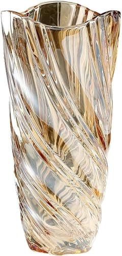 Duscdesp Blumenvase Glas, 24 cm Kristall Vase Modern Glasvase Gross, Nordic Hohe Blumen Vasen Groß Tulpen Sträuße Glasvasen Deko Geschenk für Hochzeit, Tischdeko, Housewarming Party, Muttertags