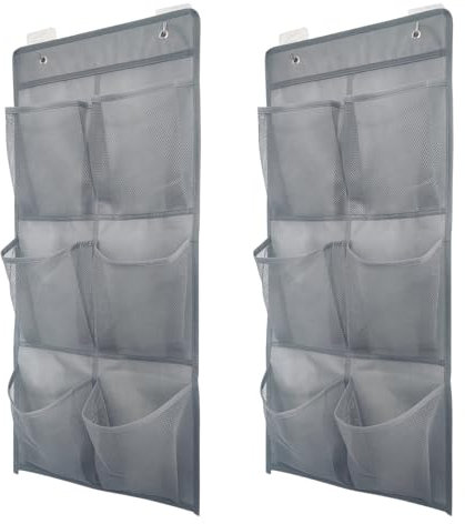volumoon Organizador de Zapatos para Puerta, Organizador de almacenamiento de zapatos de 2 paquetes con gancho, Almacenamiento Colgante Plegable, multifuncional para dormitorio, sala de estar baño