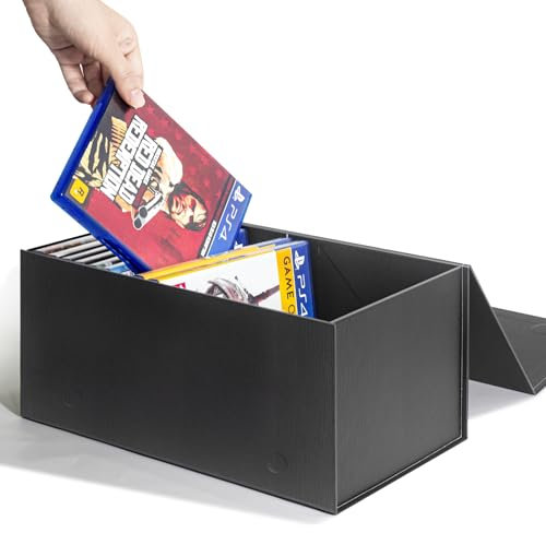 tutata Videospiel-Aufbewahrungsbox Kompatibel mit PS5 PS4 PS3 Spielen, XBOX1 Spielen, Magnetische Videospielbox Protector Case, Store Up to 20 Cases - 1 Pack