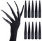DELORIGIN 10pcs Iron Halloween Finger Protectors with 1 Pair Long Full Finger Glove, Long Finger Claw Gloves Black paw gloves Scary Womens Halloween Costumes Claw Nails For Women Cosplay Party