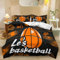Bettwäsche Drucken Bettbezug Cartoon Sport Basketball mit 2er Kissenbezüge 80x80 cm Orange Schwarz 3 Teilig Microfaser Bettbezug Weich und Bequem Bettwäsche Set mit Reißverschlus 220 x 240 cm