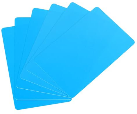 QUARKZMAN 10 Stück Blanko-PVC-Karten Farbe, CR80 30 Mil Kunststoffkarten Blanko-ID-Karte Wasserdicht für ID-Badge, Kreditkarten, Identifikationsabzeichen, Drucker, Blau