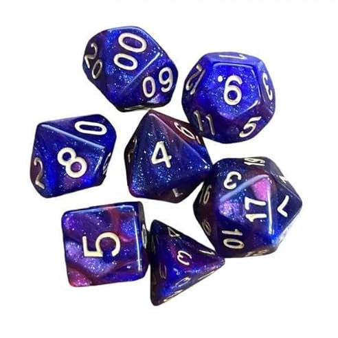 EHJRE 2X 7X Polyedrische Würfel Astrologische Wahrsagerei Würfel Party Würfelspiel für Bar Red