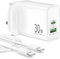 30W USB C Plug UK, 2-Port USB-C & USB-A Fast Charger for Google Pixel 9/9 Pro/8/8a/7/7a/6/6a/5/4/3/XL, iPhone 16 16e 15 Pro Max, Samsung Galaxy S25/S24/S23, iPad, PD Power Adapter + 2M Type C Cable