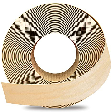 GSCIT Club Banda per bordi in betulla, rotolo da 3,8 cm x 152,4 m di bordo impiallacciato in legno flessibile, nastro di legno per compensato di armadi