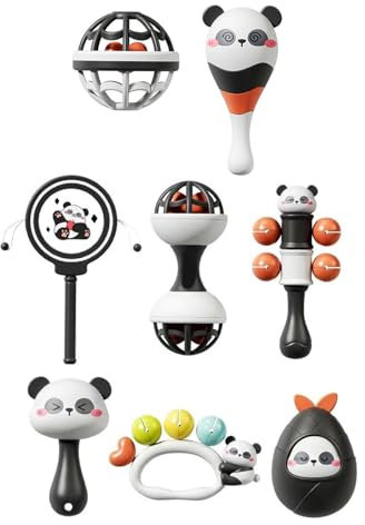 Handspielzeug Für Handheld Shaker Für Säugling Cartoon Panda Neugeborene Geschenkaktivität Baby Shaker Für 0-12 Monate Babysusorikspielzeug
