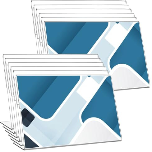 JMIATRY 12 Stück Acryl Aufsteller Din A6 Tischaufsteller Schräg, L Ständer Acryl Tischaufsteller A4 Aufsteller für Thekenaufsteller, Restaurant, Büro, Werbeaufsteller - 100x150MM