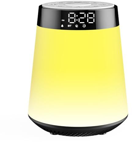 Sunrise Alarm Clock Sunlight Wake Up Light, White Noise Machine, 30 Sounds | 12 Dimmable Night Light, Digital Bedside Lamp Bluetooth Speaker Clock for Kids, Teenagers, Heavy Sleepers Adults Bedrooms