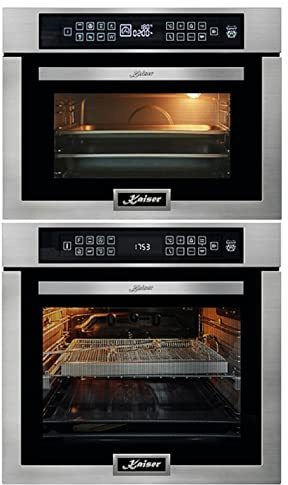 KAISER Backofen-Set Einbaubackofen,Edelstahl,86L 15 Fkt.+ Mikrowellen-Backofen, 45 cm EH 6306 N R+EH 6307 R mit 1-fach-Teleskopauszug