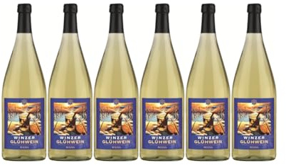 WZG Württemberger Winzer Glühwein Weiß (6 x 1,0 l) – aromatisiertes weinhaltiges Getränk – süß, trinkfertig, winterlich gewürzt mit Zimt & Vanille