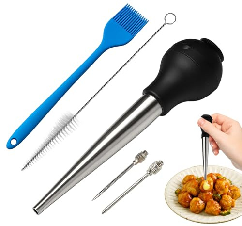 5Pcs Turkey Baster Set,Baster for Cooking, Turkey Baster Syringe Suitable for Barbecue Cooking and Holiday Turkey Preparation