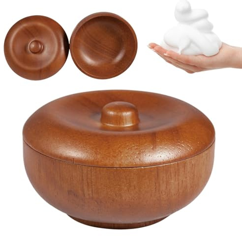 Rasierschüssel Holzschale Für Seife Mit Deckel