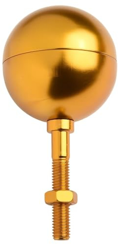 Tidevib Fahnenmast-Kugel, goldfarben, eloxiertes Aluminium, 7,6 cm Durchmesser, dekoratives Endstück für Fahnenmast