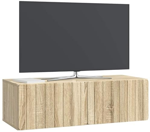 vidaXL Wandmontierter TV-Schrank Sonoma-Eiche 98 x 41 x 30 cm, Wohzimmer, rechteckiger, moderner Wandschrank, stylischer TV-Ständer, viel Stauraum für Dein Zuhause