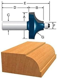 Bosch 85494MC Perlen-Oberfräsen-Bit, 2,5 cm