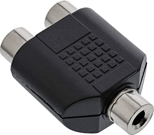 InLine 99338 Audio Adapter, 3,5mm Klinke Buchse Mono an 2x Cinch Buchse