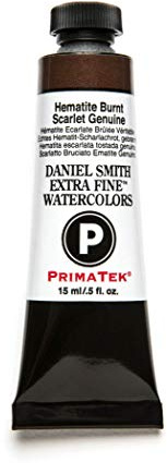 Daniel Smith Extra Fine Watercolor 15ml Paint Tube, Hematite Burnt Scarlet Genuine (284600158)