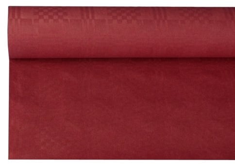 Papiertischtuch mit Damastprägung 8 m x 1,2 m bordeaux für schöne Hochzeitsfeier und besonderen Anlass. Menge: 8 Rolle