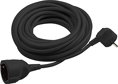 Meister Kunststoff-Verlängerungskabel 5 m – für innen (IP20) – Schuko-Kupplung – schwarz