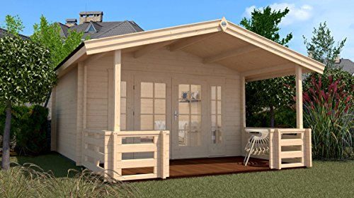 Weka Gartenhaus 137 Gr 2 mit Vordach und Terrasse