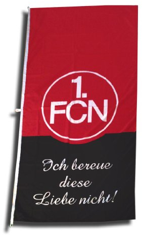 1. FC Nürnberg FCN Hissfahne Fahne 120cm x 250cm Fanaktion Ich bereue Diese Liebe Nicht