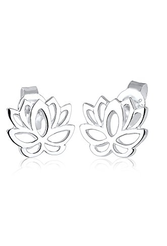 Elli Ohrringe Damen Lotusblumen Motiv Verspielt in 925 Sterling Silber