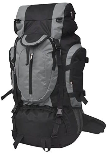 vidaXL Wanderrucksack Reiserucksack Camping Trekking XXL 75 L schwarz und grau