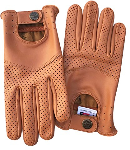Herren-Handschuhe zum Autofahren, weiches, Echtleder, enganliegend, Retrostil, 508, Herren, 508, 508-Tan, Large