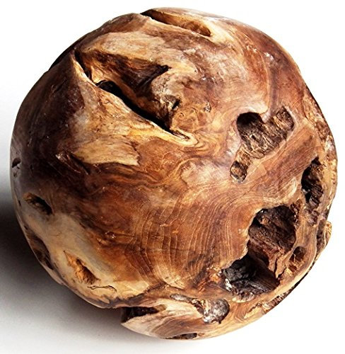 Beho Natürlich gut in Holz Teak Deko Ball Bola Durchmesser 30 cm Unikat handgefertigt urig