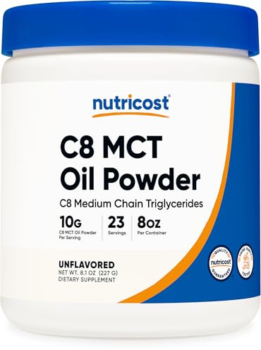 C8 MCT Oil Powder, Unflavored, 8.1 oz (227 g), Nutricost