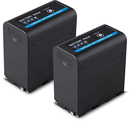 2X Blumax Akku ersetzt Sony NP-F980 / F970 / F750 / F550-10050mAh mit 5V USB Ausgang (Powerbankfunktion) und DC Strom-Eingang