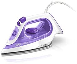 Braun TexStyle3 SI3042VI Ferro da Stiro a Vapore, 5 Anni di Assistenza, Piastra in SuperCeramic, Riscaldamento rapido, Stiratura Verticale, Punta di Precisione, Getto di Vapore 160g/min, Bianco/Viola