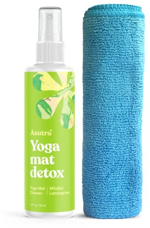 ASUTRA Yoga Mat Cleaner Spray (Mindful Lemongrass), 4 fl oz