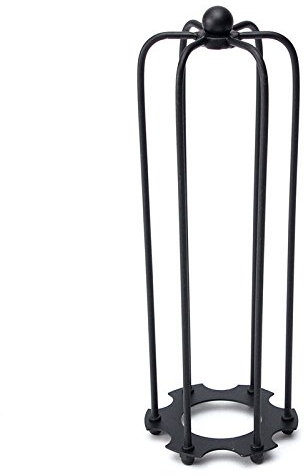 Verstellbare Vintage-Industrie-Metall-Vogelkäfig-Lampenschutz, Hängeleuchte – schwarze Eisen-Tropfen-Lampenfassung mit offenem Schließ-Design (schwarz, langer Drahtkäfig)