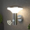 NBHANYUAN Lighting LED Aussenleuchte mit Bewegungsmelder,4 Lichtmodi,SUS304 Edelstahl Aussenwandleuchte für Balkon,Silber 3000K Warmweiß Licht 9W IP44 220-240V