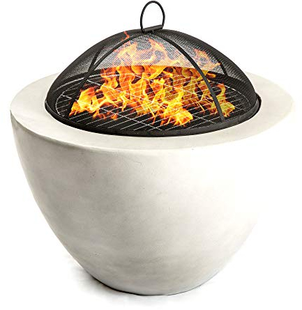 Centurion Supports Fireology DIABLO - Stufa da giardino e patio, stile contemporaneo, braciere e barbecue con finitura effetto pietra