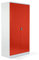 Schrank & Stuhl XXL Werkzeugschrank – Werkstattschrank mit 4 höhenverstellbaren Fachböden, Stahlschrank für Werkzeuge, 195 x 92 x 60 cm (H x B x T), Grau/Rot
