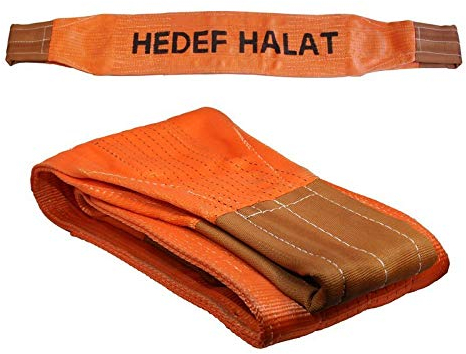 16 Tonnen Tragfähigkeit 4 Meter Länge Hebegurt Rundschlinge Hebeband Bergegurt aus Polyster mit Endschlaufen für Kran, Abschleppen Orange
