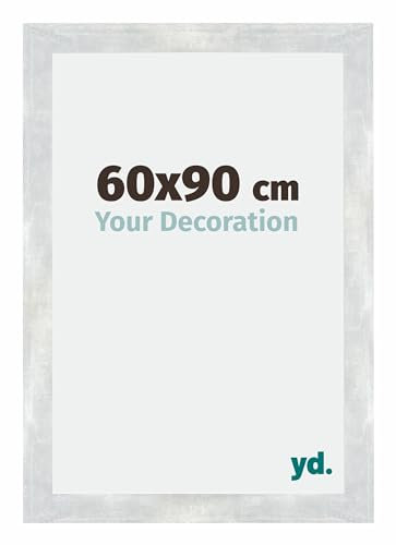Your Decoration - Cadre 60x90 cm - Argent Brillant Vintage - Cadres Photo en MDF Avec Verre acrylique - Anti-Reflet - Cadre 60x90 - Mura