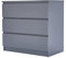 Panana Wooden 3/4/5/6 Chest Of Drawers with Metal Runner Modern Bedroom Bedside Storage Cabinet Unit for Hallway Living Room (Gray, 40D x 70W x 66.3H cm)
