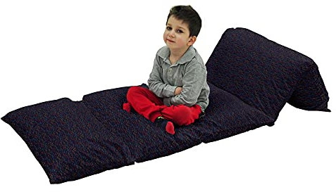 ABAKUHAUS Dunkelblau Bodenkissenbezug, Leuchtende Sterne Blumen, Nickerchen Matte Bedruckte Stoffhülle für 5 Kissen, 224 cm x 69 cm, Mehrfarbig