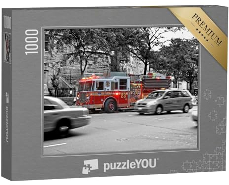 puzzleYOU: Puzzle 1000 Teile „Lastwagen der New Yorker Feuerwehr beim Einsatz“ – aus der Puzzle-Kollektion Feuerwehr