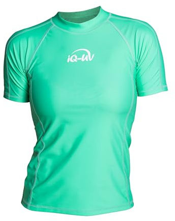 iQ-UV Shirt für Damen Kurzarm Slim-Fit – Rash Guard Schwimmshirt für Damen aus recyceltem Material – UV-Schutz Badeshirt zum Schwimmen, oder Sport – funktionales Surf-Shirt für Frauen