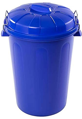 AC - Cubo de Basura con asa metálica 51L - Cubo basura para exterior e interior - Cubo de almacenaje - Fabricado en plástico Resistente. - Ideal para el hogar, trabajo, hostelería, etc. Color Azul
