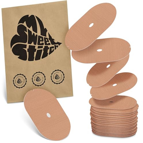 MySweetStitch 25 Hautschutzpflaster für Dexcom G6/ONE oval Beige | Barriere gegen direkten Kleberkontakt, für empfindliche Haut, keine zusätzliche Fixierung, mit Fixierpflaster kombinierbar