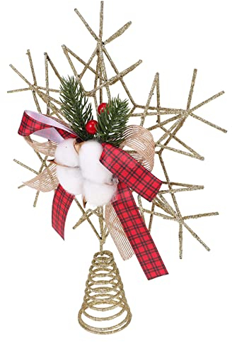 OSALADI Weihnachtsbaumspitze Stern Led-weihnachtsbaumspitze Weihnachtsdeckel Weihnachtsbaumspitze Dekoration Beleuchtete Stern-baumspitze Stern Baumspitze Holz Draussen Silberner Baum