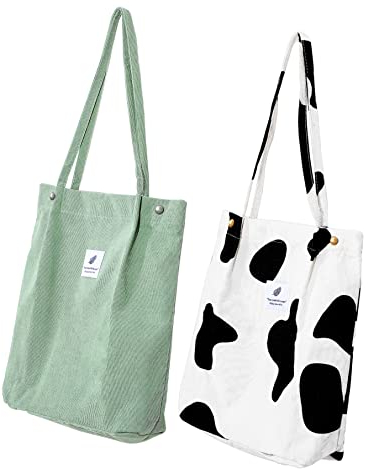VALICLUD 2 Stk Tragetasche Mit Großem Fassungsvermögen Einkaufstüten Ästhetisches Zeug Aesthetic Stuff Lässige Tragetasche Mit Reißverschluss Für Frauen Hohe Kapazität Handtasche Damen Cord