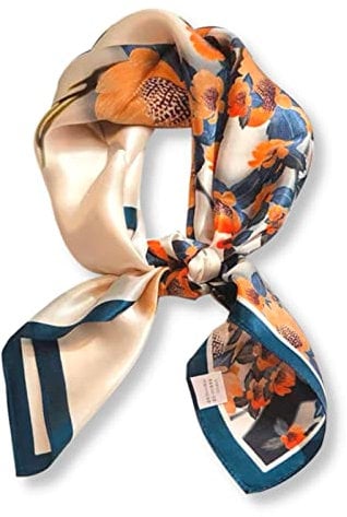 PoeticEHome Foulard in 100% Seta di Gelso Pura - Sciarpa Quadrata Donna Collo e Testa con Confezione Regalo - 68x68 cm