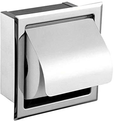 Tiamu Einbau Toilettenpapierhalter Edelstahl Wandmontage Klopapierhalter, Toilettenpapier Box, Toilettenpapierhalter mit Deckel, Klorollenhalter Aufbewahrung, WC-Papierhalter für Badzimmer