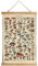 XIAOAIKA Vintage Pilz Poster mit Holzrahmen, Retro Stil Wanddekoration Kunst Malerei, Muster gedruckt auf Leinen ohne Verblassen, fertig zum Aufhängen (50 x 75 cm)